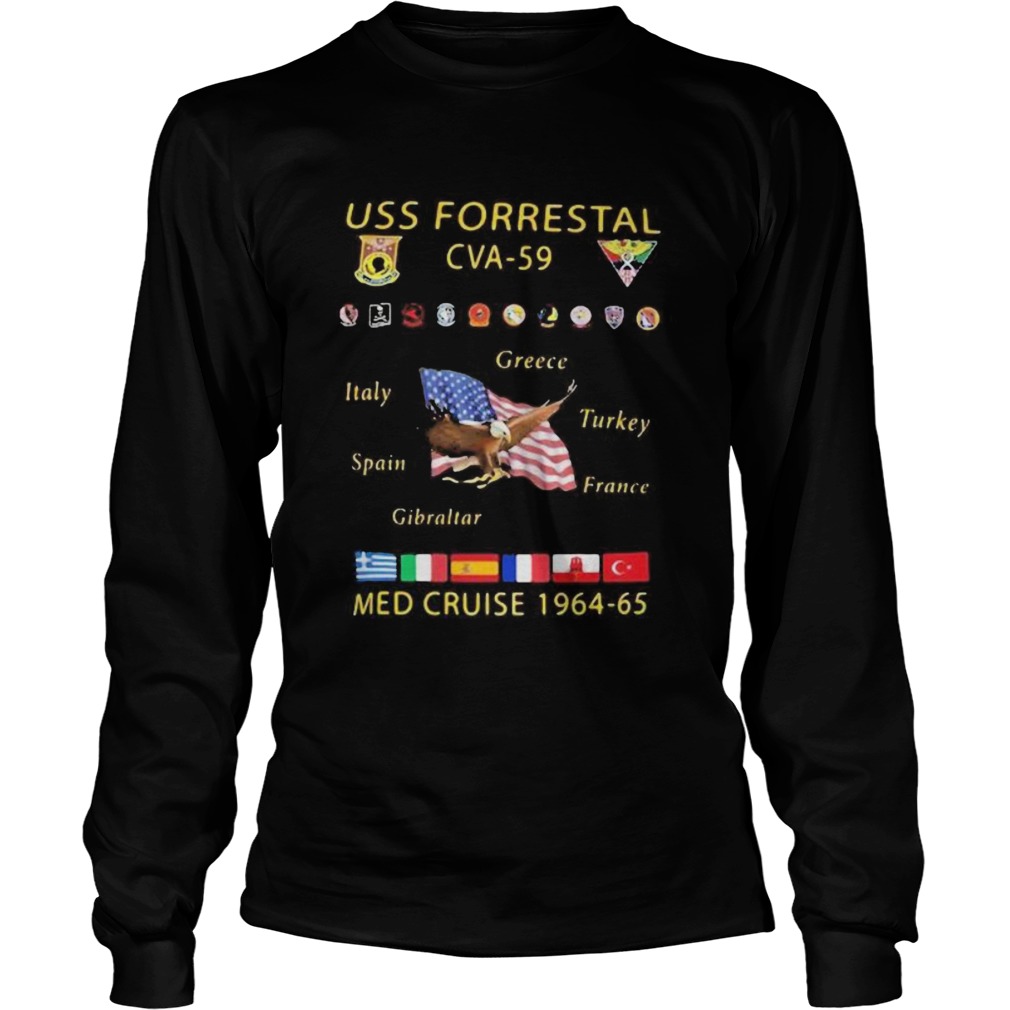 Uss Forrestal Cva 59 Italy Greece Spain Turkey France Gibraltar Med Cruise 1964 65  Long Sleeve