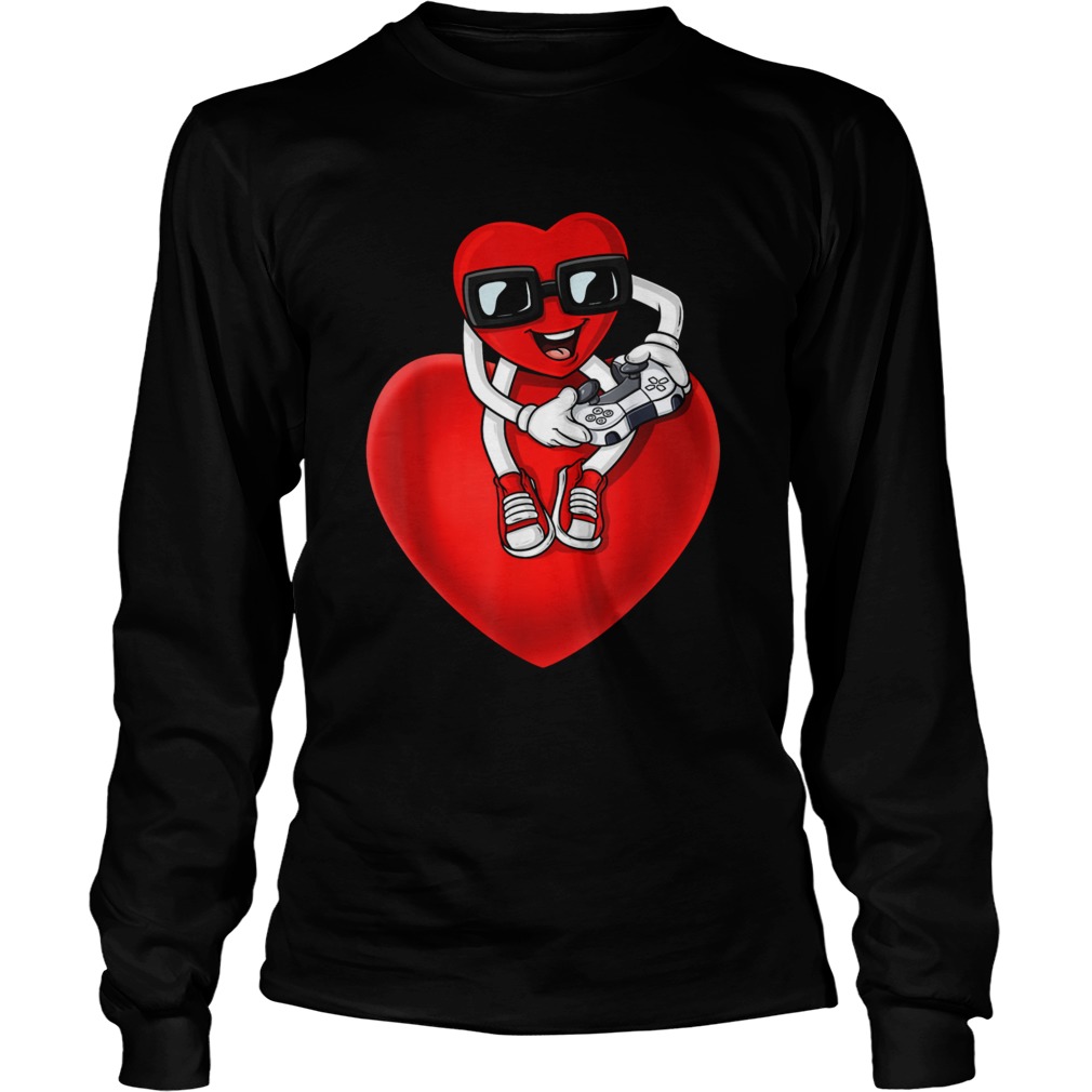 Valentines Day Heart Video Gamer Controller  Long Sleeve