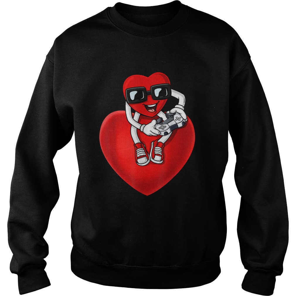 Valentines Day Heart Video Gamer Controller  Sweatshirt