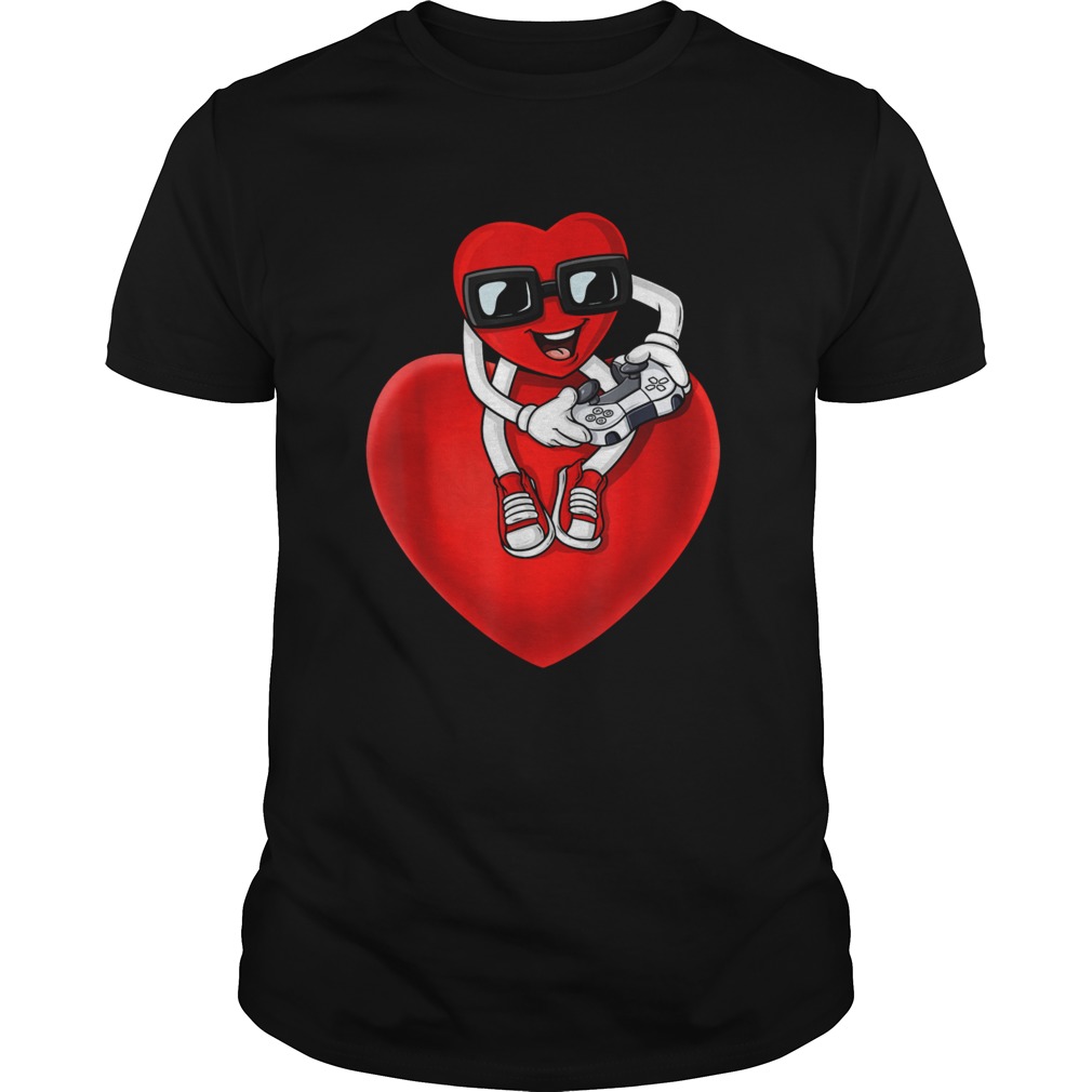 Valentines Day Heart Video Gamer Controller shirt