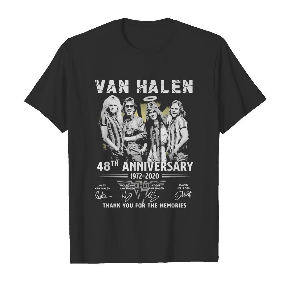 Van halen 48th anniversary 1972 2020 thank for the memories signatures shirt