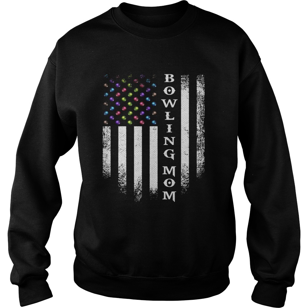 Vintage USA American Flag Bowling Mom Bowler Distressed  Sweatshirt