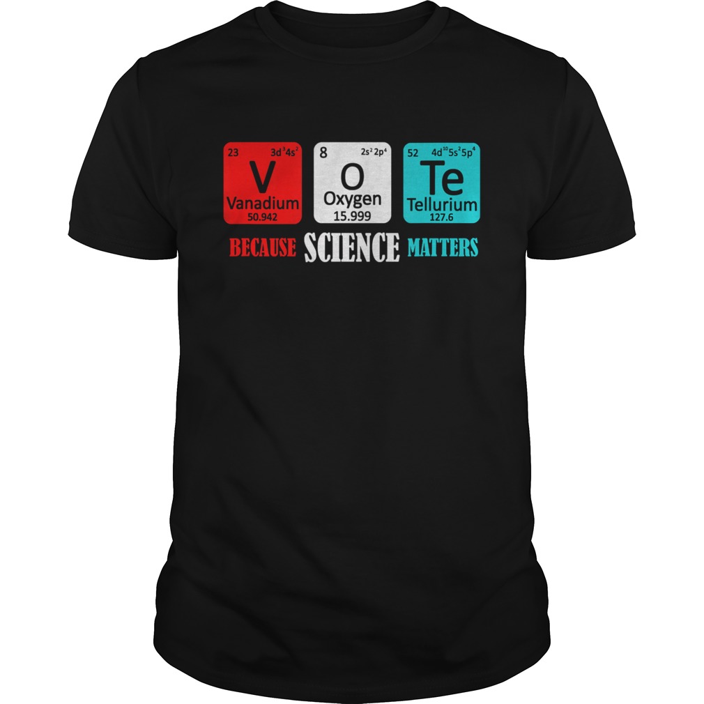 Vote Because Science Matters shirt