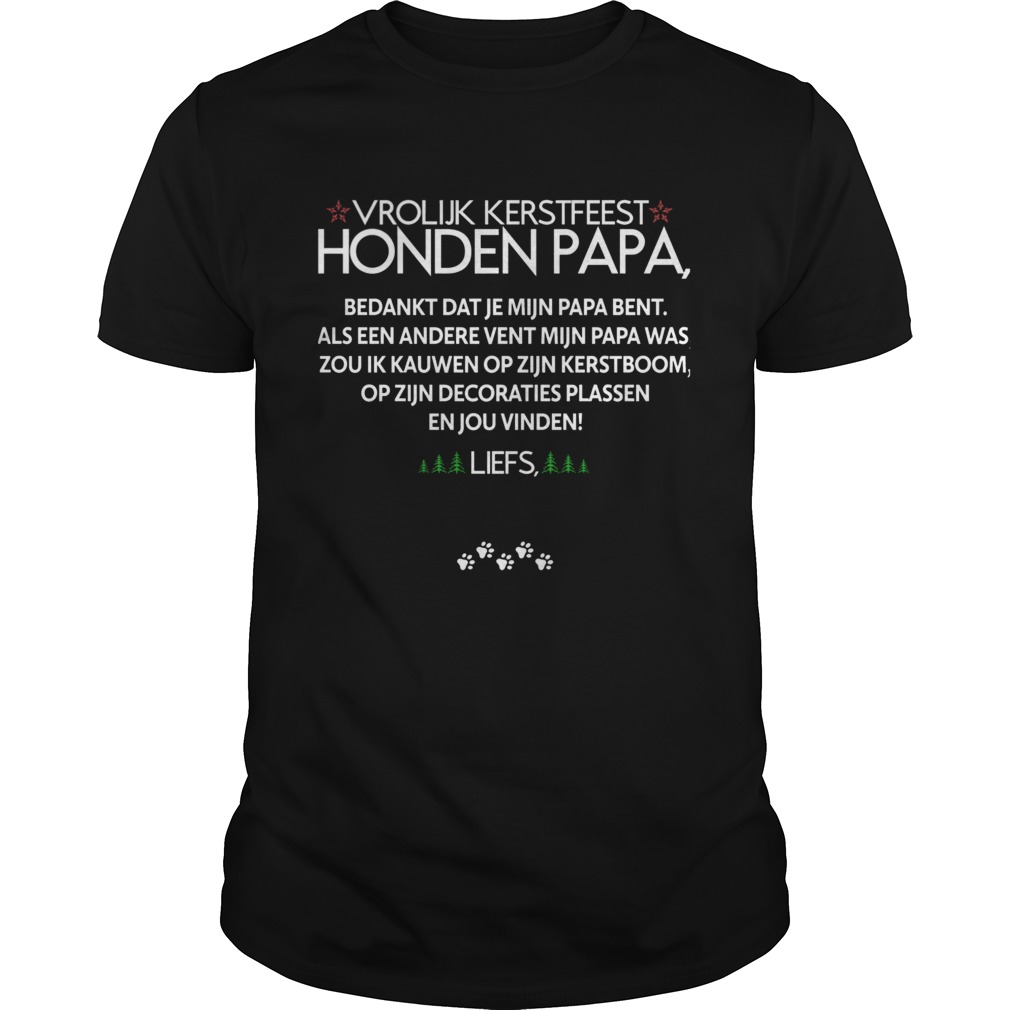 Vrolijk Kerstfeest Honden Papa shirt