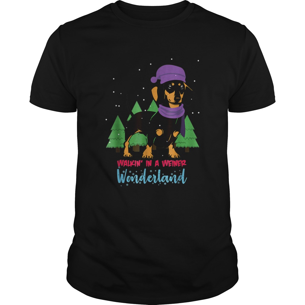 Walking In A Weiner Wonderland Dachshund Christmas Snow shirt