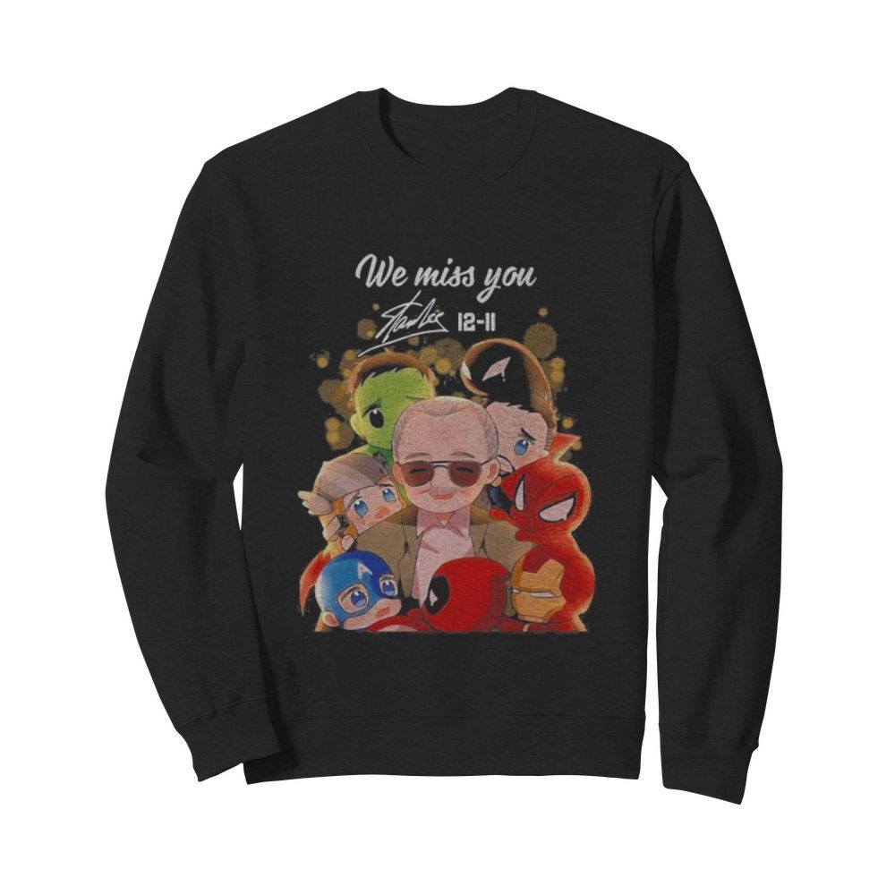 We miss you stan lee 12 11 marvel heroes chibi signature  Unisex Sweatshirt