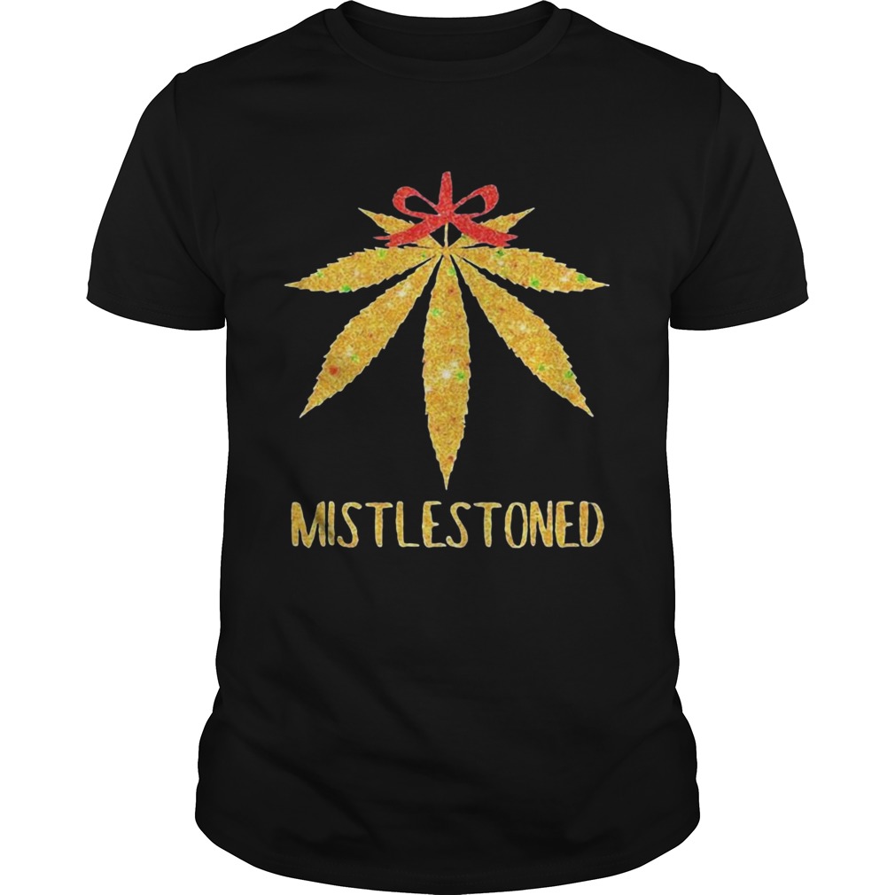 Weed Leaf Christmas Tree Mistlestoned shirt