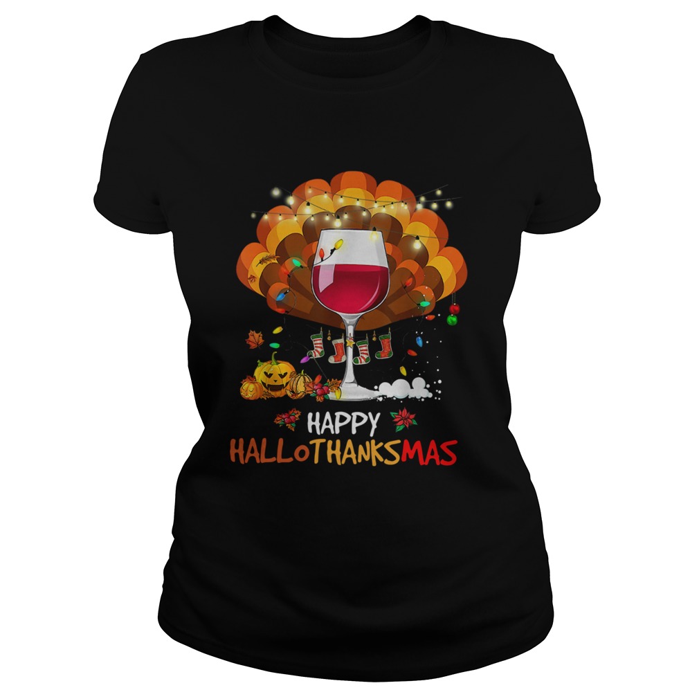 Wine Happy Hallothanksmas  Classic Ladies