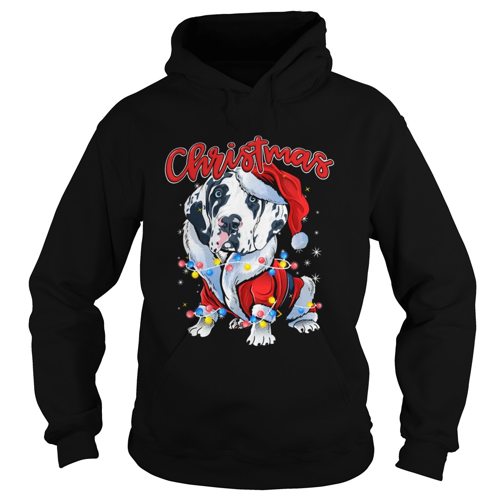 Xmas Lights Great Dane Dog Christmas Pajama Idea  Hoodie