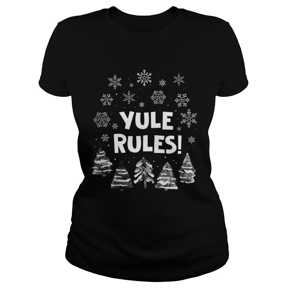 Yule Rules Snow Flower Christmas  Classic Ladies