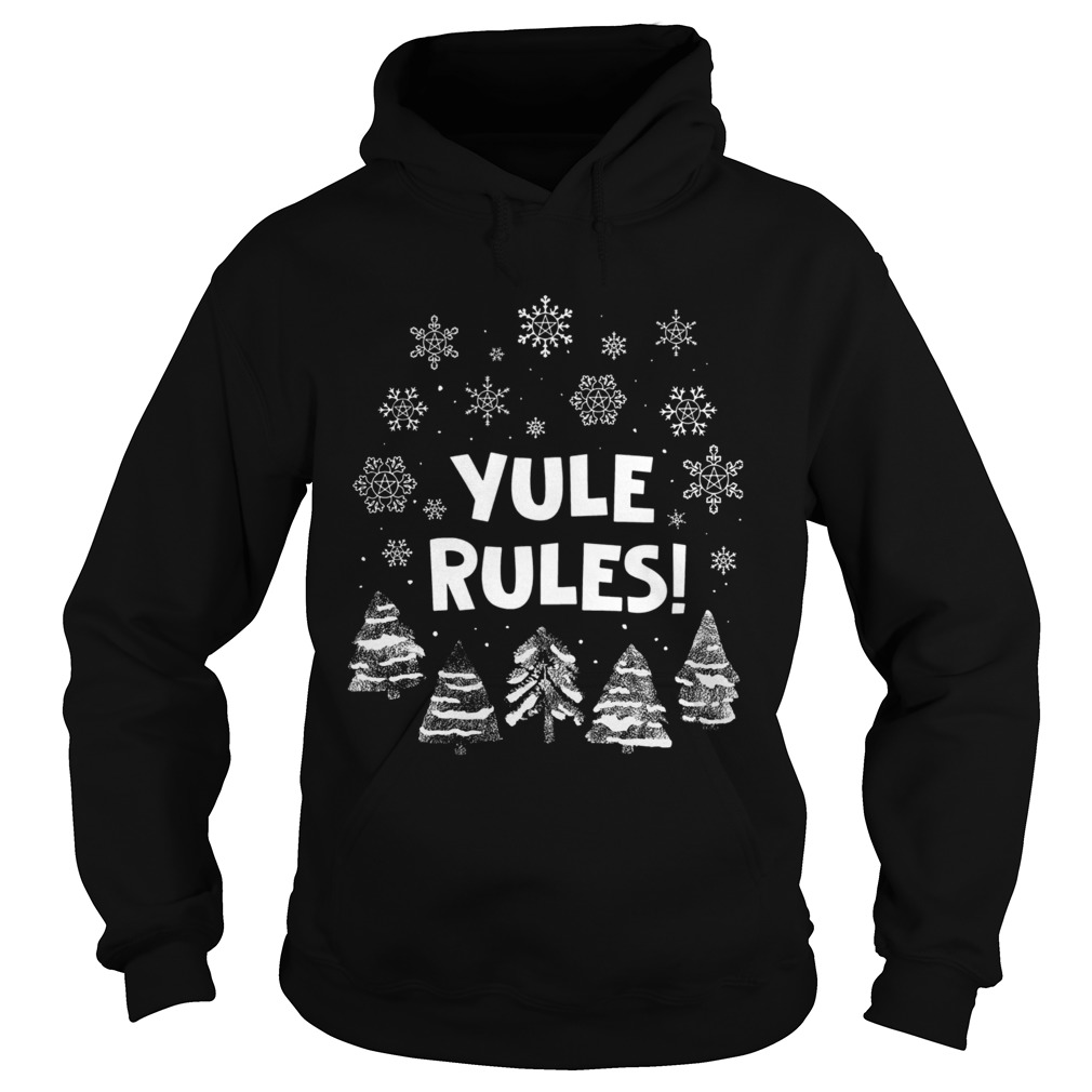 Yule Rules Snow Flower Christmas  Hoodie