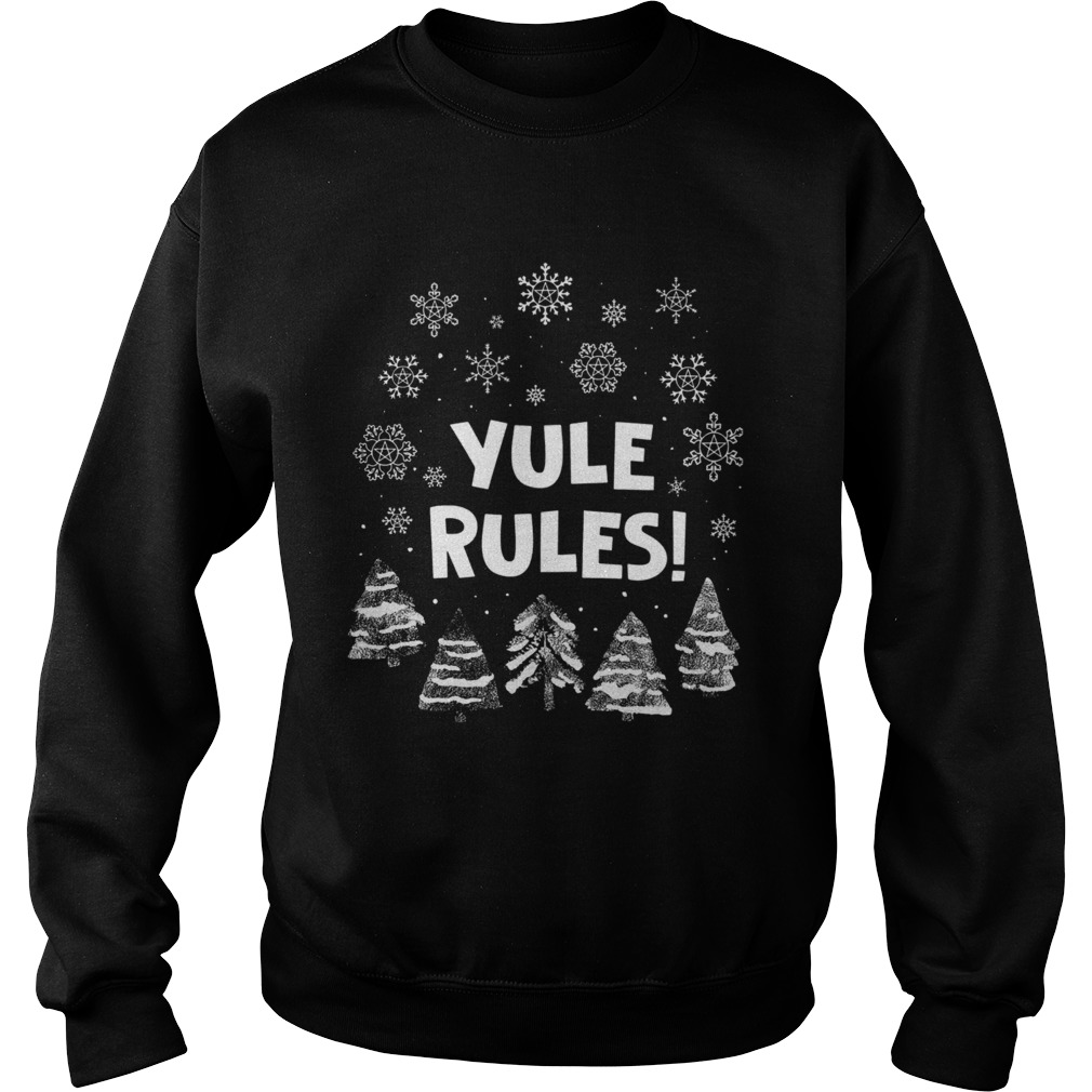 Yule Rules Snow Flower Christmas  Sweatshirt