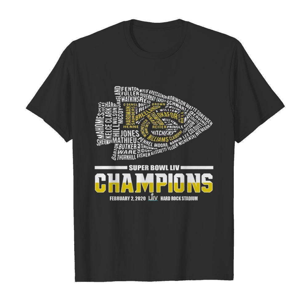 players Kansas City Chiefs Super Bowl LIV Champions 2020 shirt