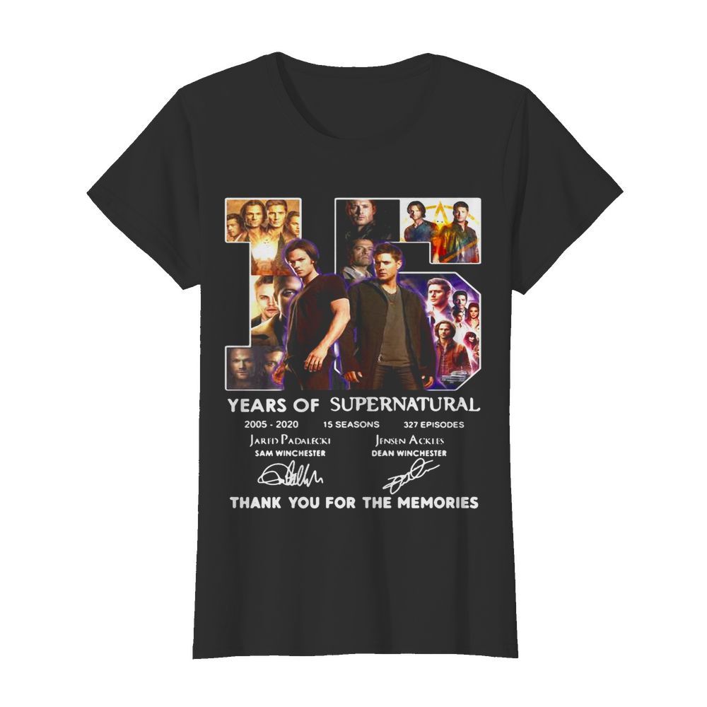 15 Years Of Supernatural 2005 2020 Thank You For The Memories Signature  Classic Women's T-shirt