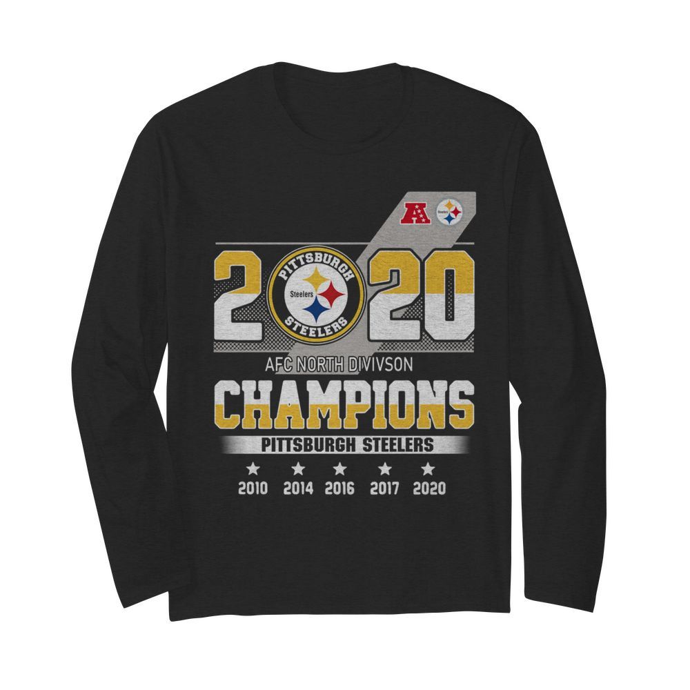 2020 AFC North division Champions Pittsburgh Steelers  Long Sleeved T-shirt 