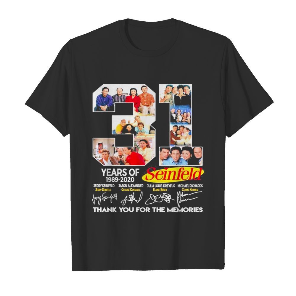 31 years of 1989 2020 Seinfeld thank you for the memories signatures shirt