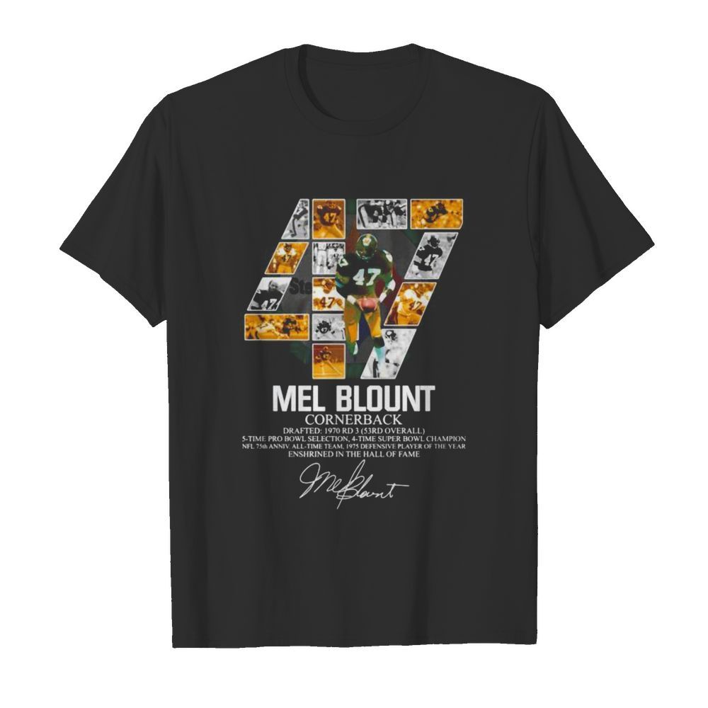 47 Mel Blount cornerback enshrined the hall of fame signature shirt