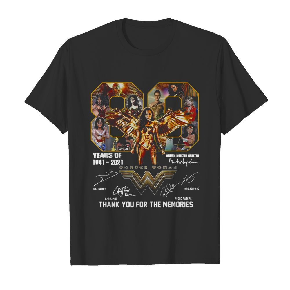 80 Years Of Wonder Woman 1941 2021 Thank You For The Memories Signatures shirt