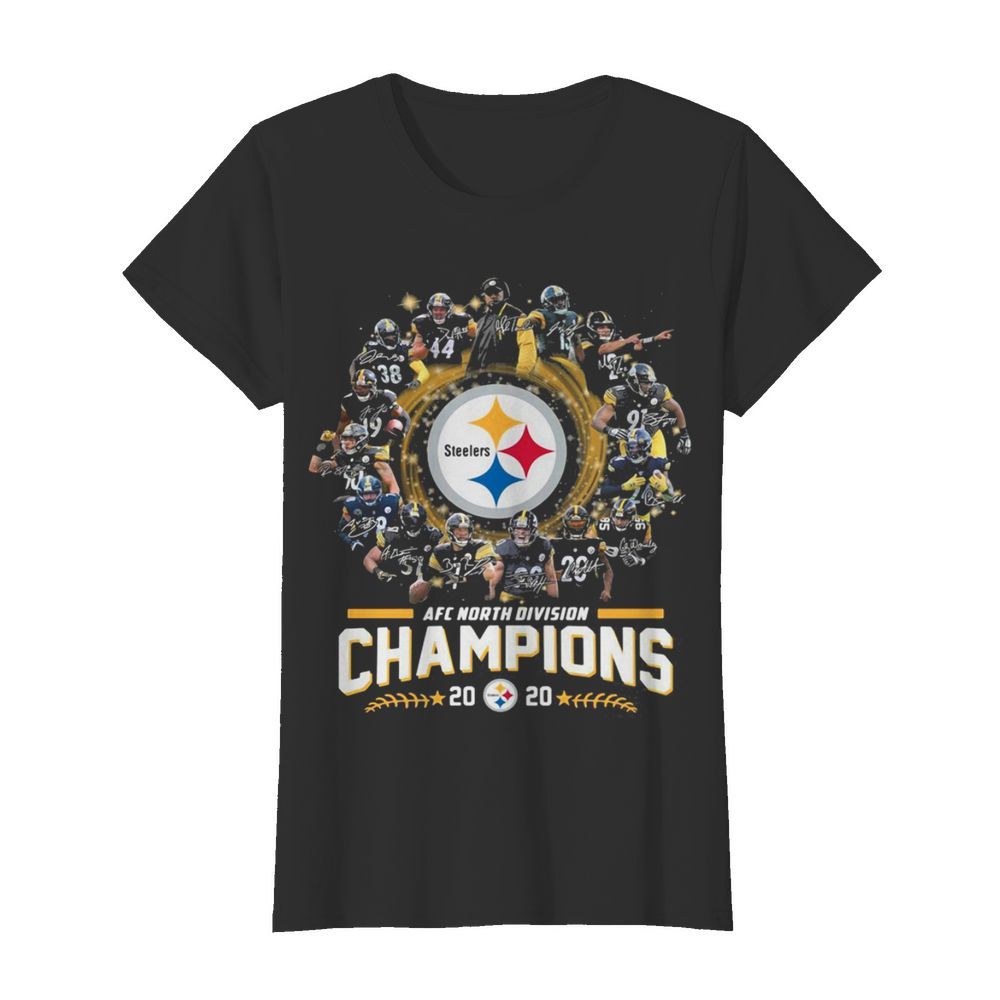 AFC north division Champions 2020 Pittsburgh Steelers signatures  Classic Women's T-shirt