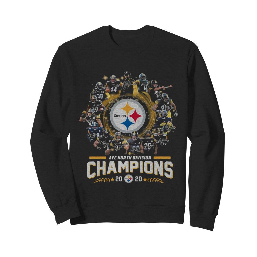 AFC north division Champions 2020 Pittsburgh Steelers signatures  Unisex Sweatshirt