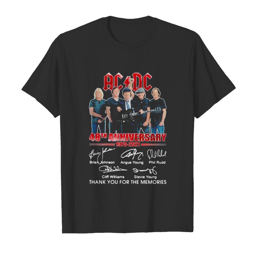 Ac Dc Band Music 48th 1973 2021 Anniversary Thank You For The Memories Signuature  Classic Men's T-shirt