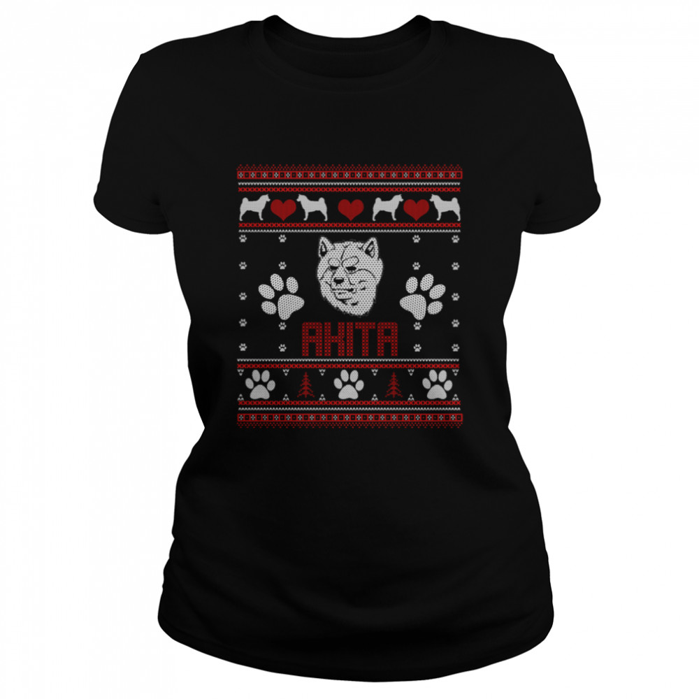 Akita Ugly Christmas  Classic Women's T-shirt