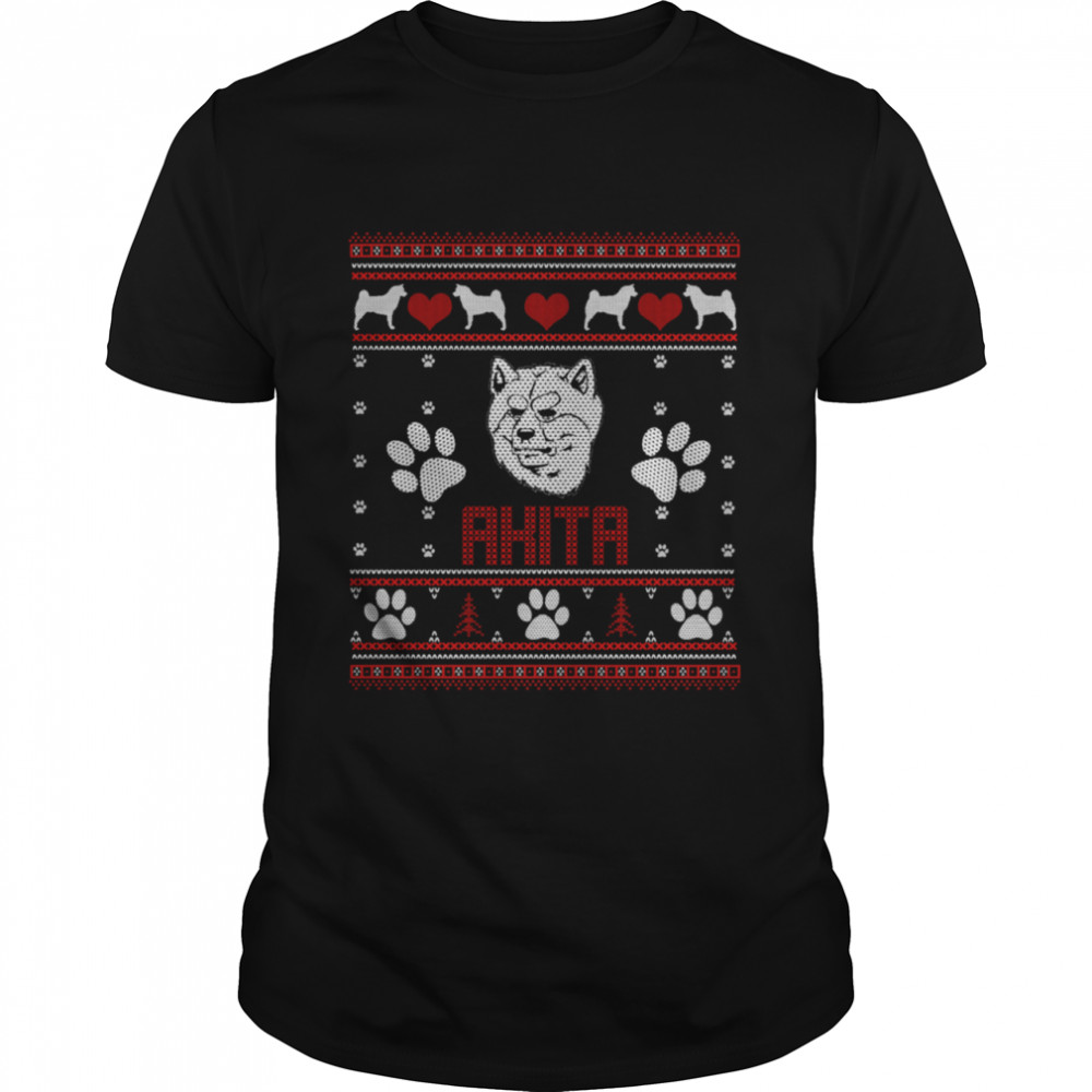 Akita Ugly Christmas  Classic Men's T-shirt