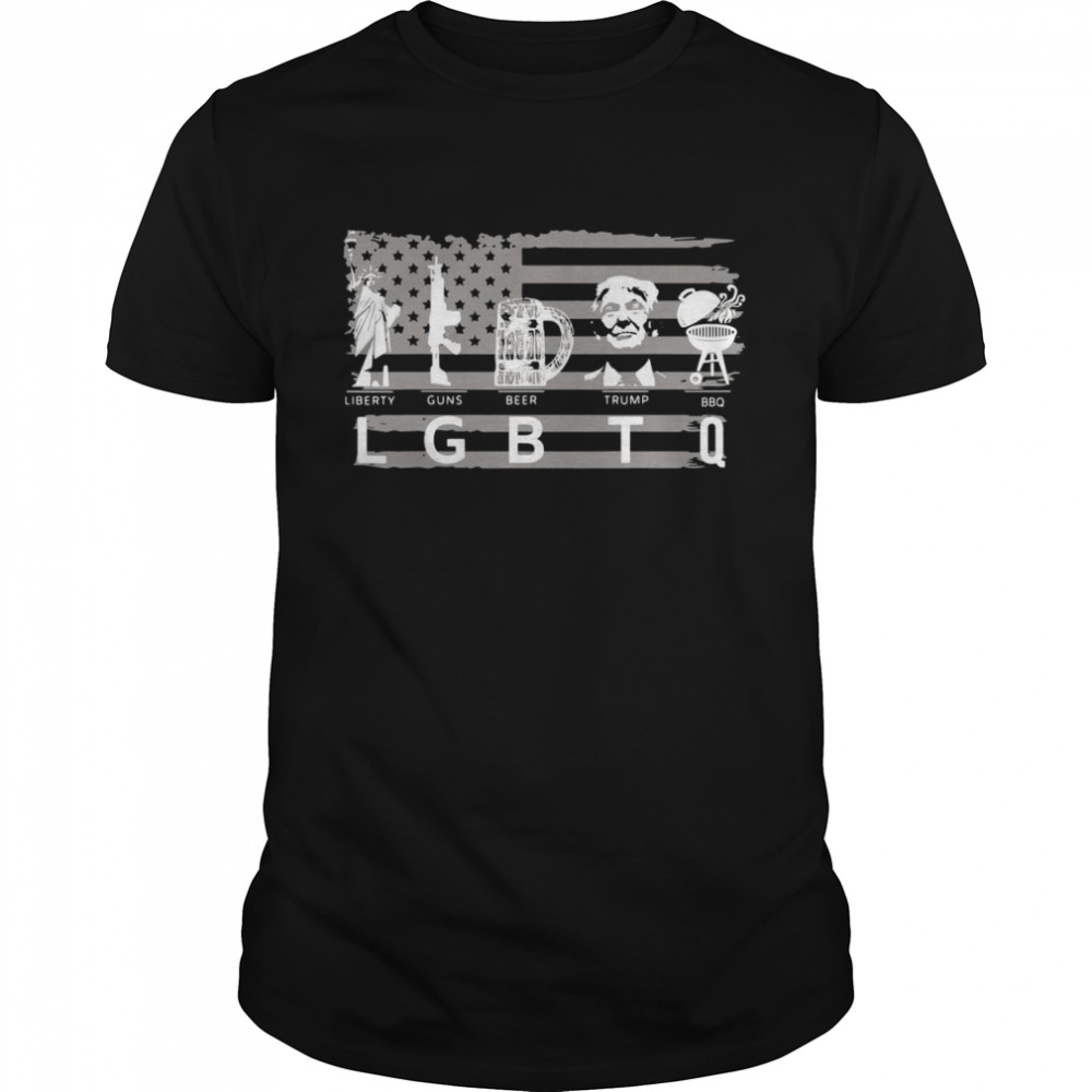 American Flag Liberty Guns Beer Trump BBQ shirt