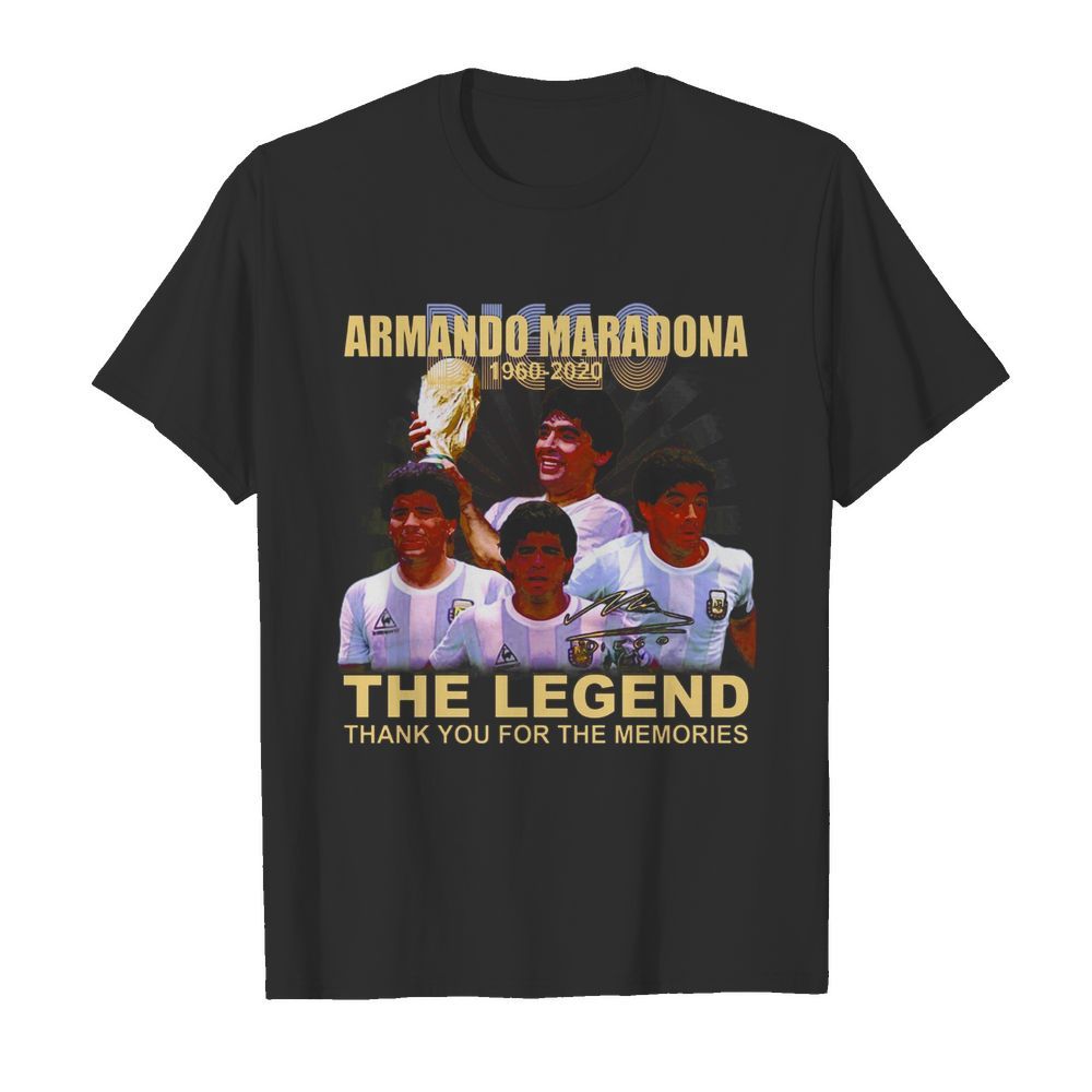 Armando Maradona 1960 2020 signature the legend thank you for the memories shirt