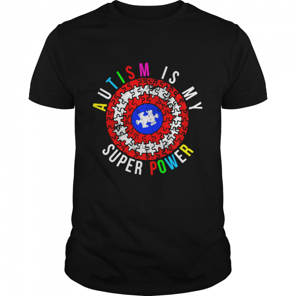 Autism Is My Super Power Captian Shield shirt