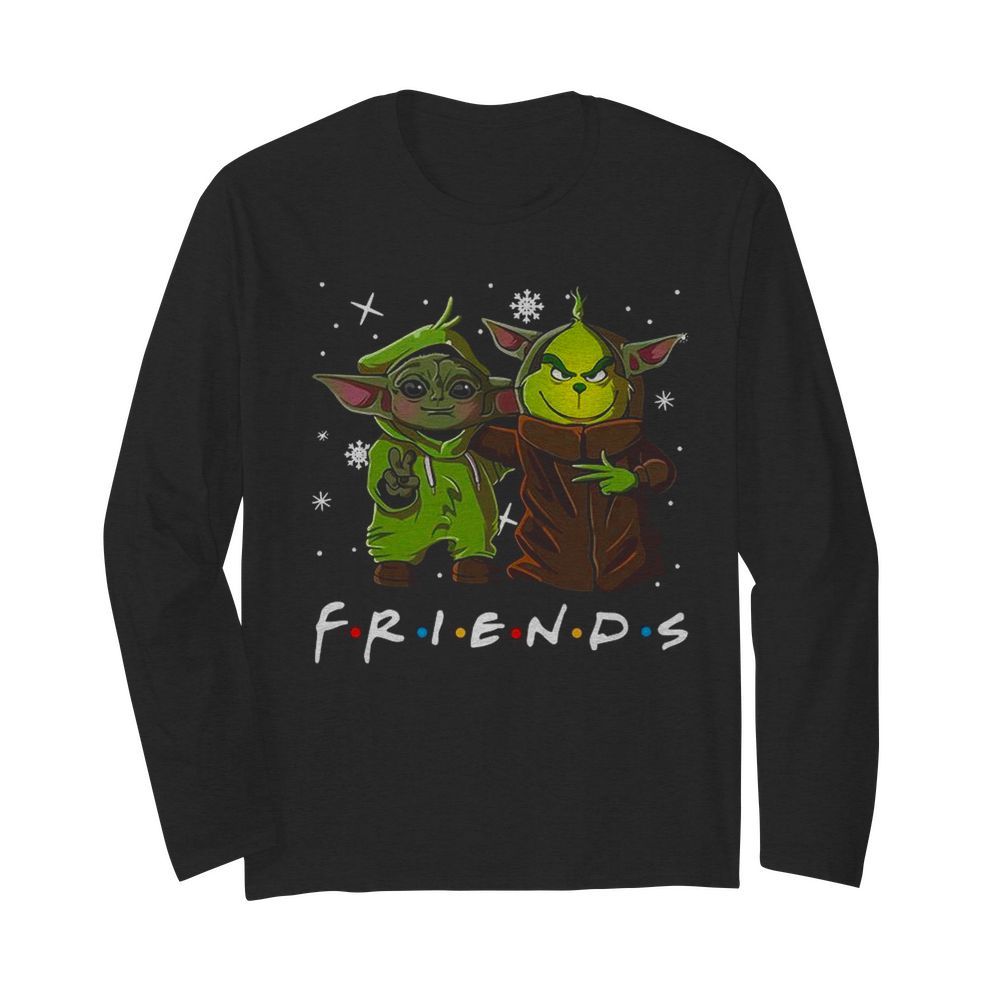 Baby Yoda And Baby Grinch Friends  Long Sleeved T-shirt 