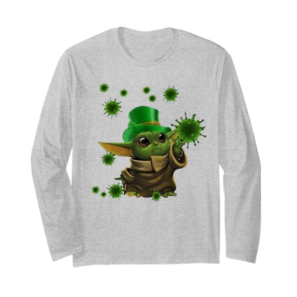 Baby Yoda Star Wars Coronavirus  Long Sleeved T-shirt 