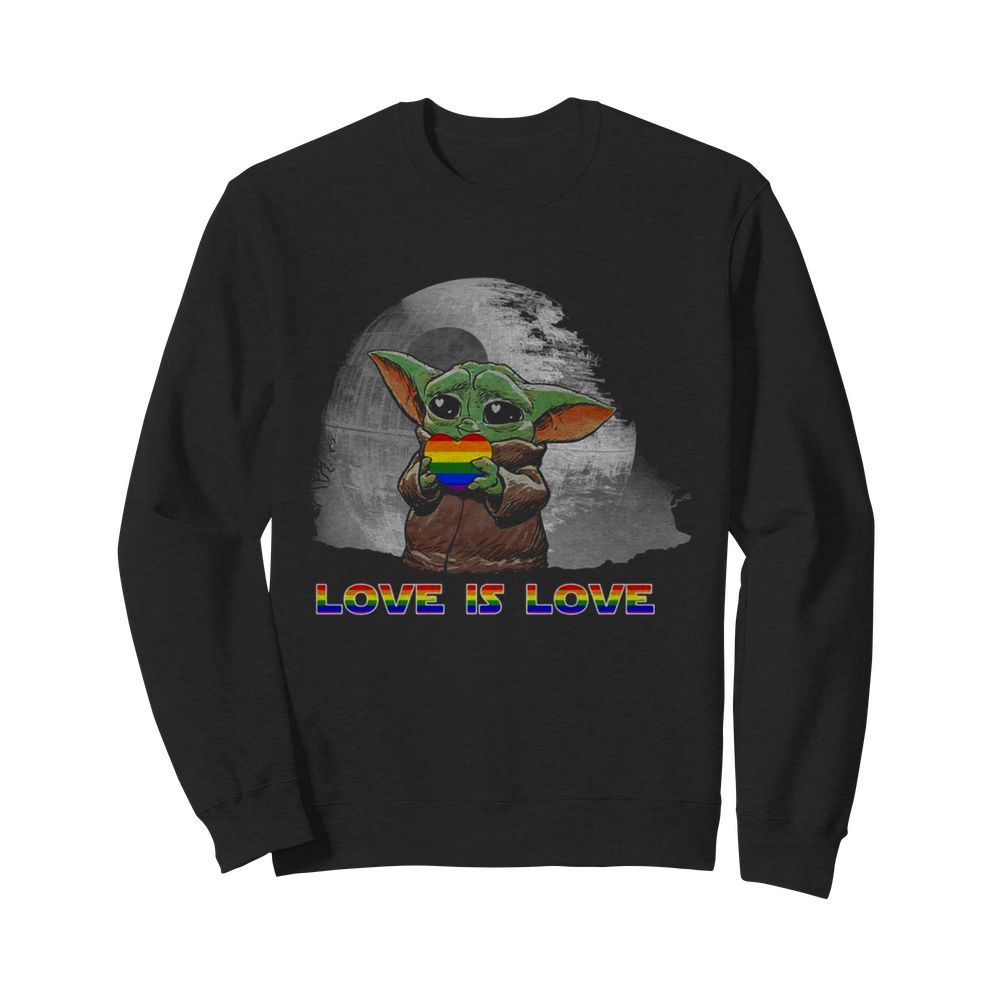 Baby Yoda hug Autism hear love is love  Unisex Sweatshirt