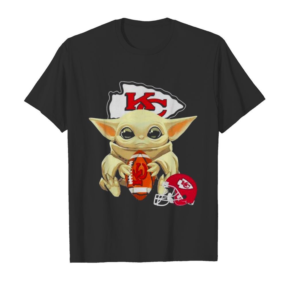 Baby Yoda hug Kansas City Chiefs shirt