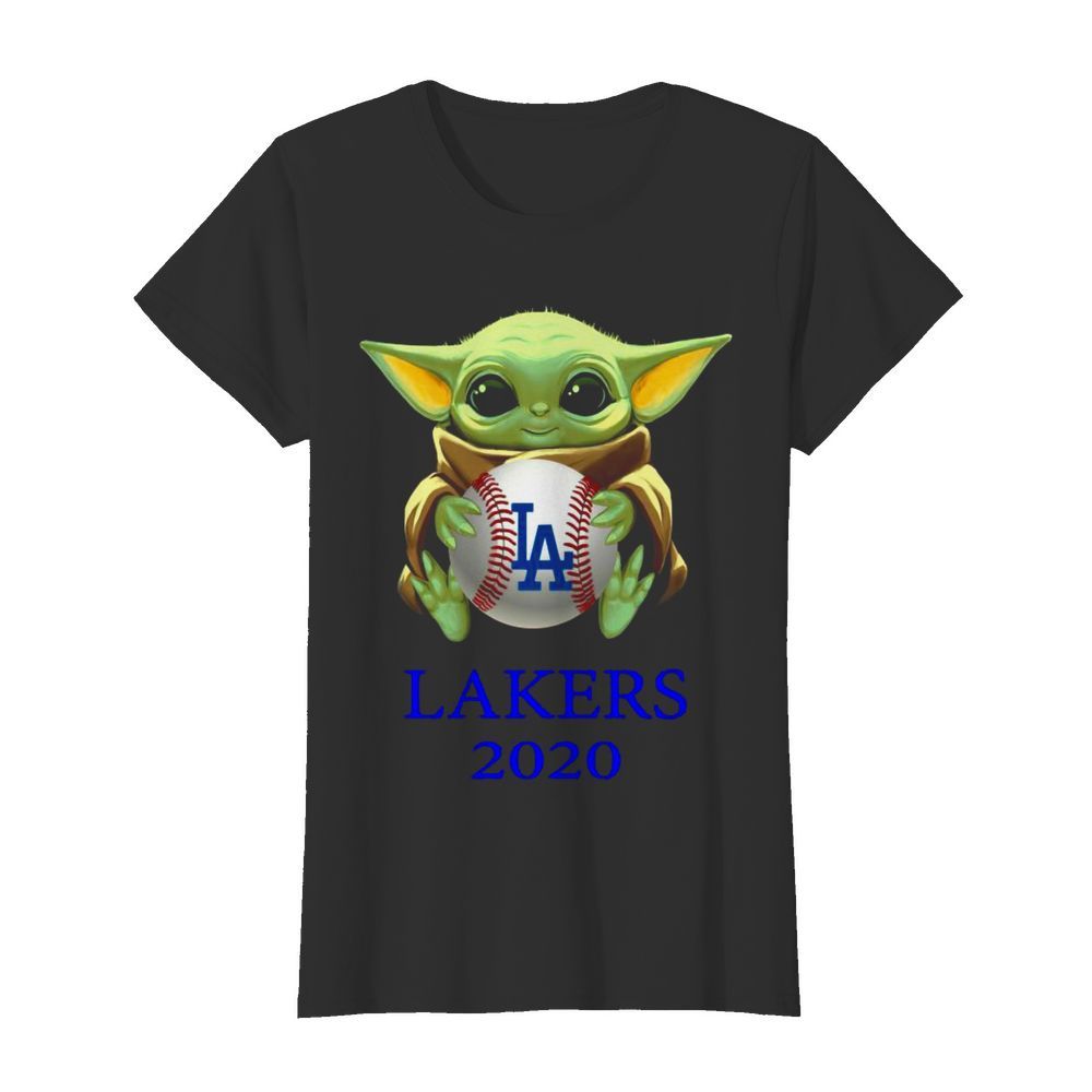 Baby Yoda hug Los Angeles Lakers 2020 t Classic Women's T-shirt