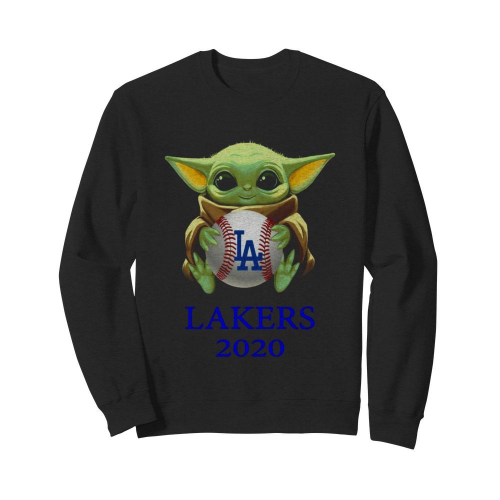 Baby Yoda hug Los Angeles Lakers 2020 t Unisex Sweatshirt