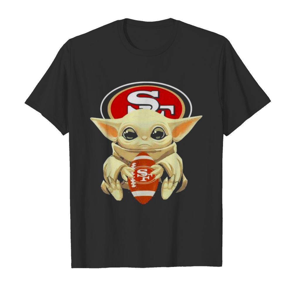 Baby Yoda hug San Francisco 49ers shirt