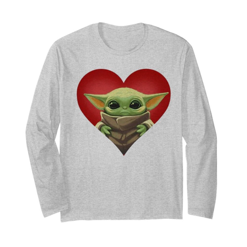 Baby yoda heart  Long Sleeved T-shirt 