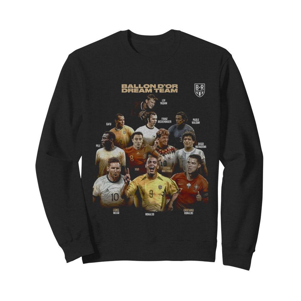 Ballon Dor Dream Team Cafu Xavi Lionel Messi Ronaldo  Unisex Sweatshirt