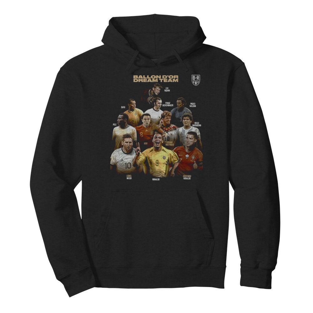 Ballon Dor Dream Team Cafu Xavi Lionel Messi Ronaldo  Unisex Hoodie