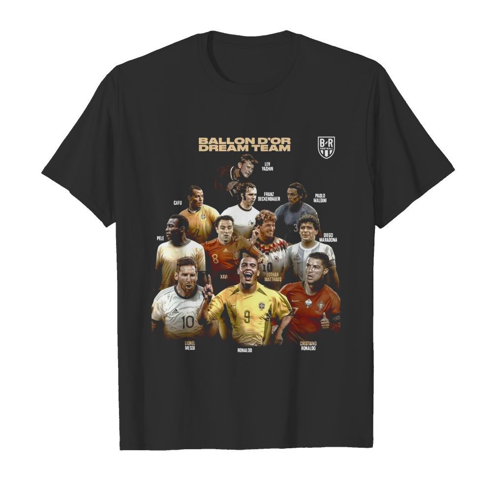 Ballon Dor Dream Team Cafu Xavi Lionel Messi Ronaldo  Classic Men's T-shirt