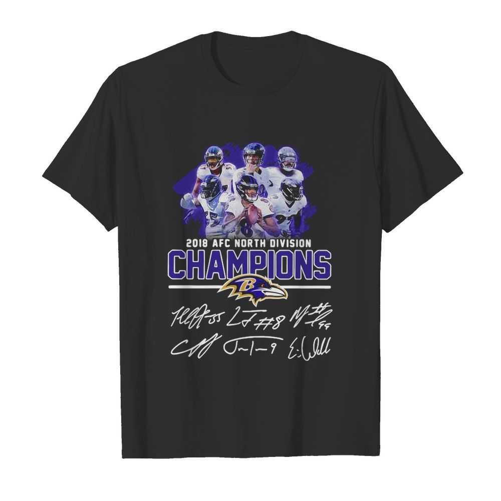 Baltimore Ravens 2018 AFC North Division Champion signatures shirt