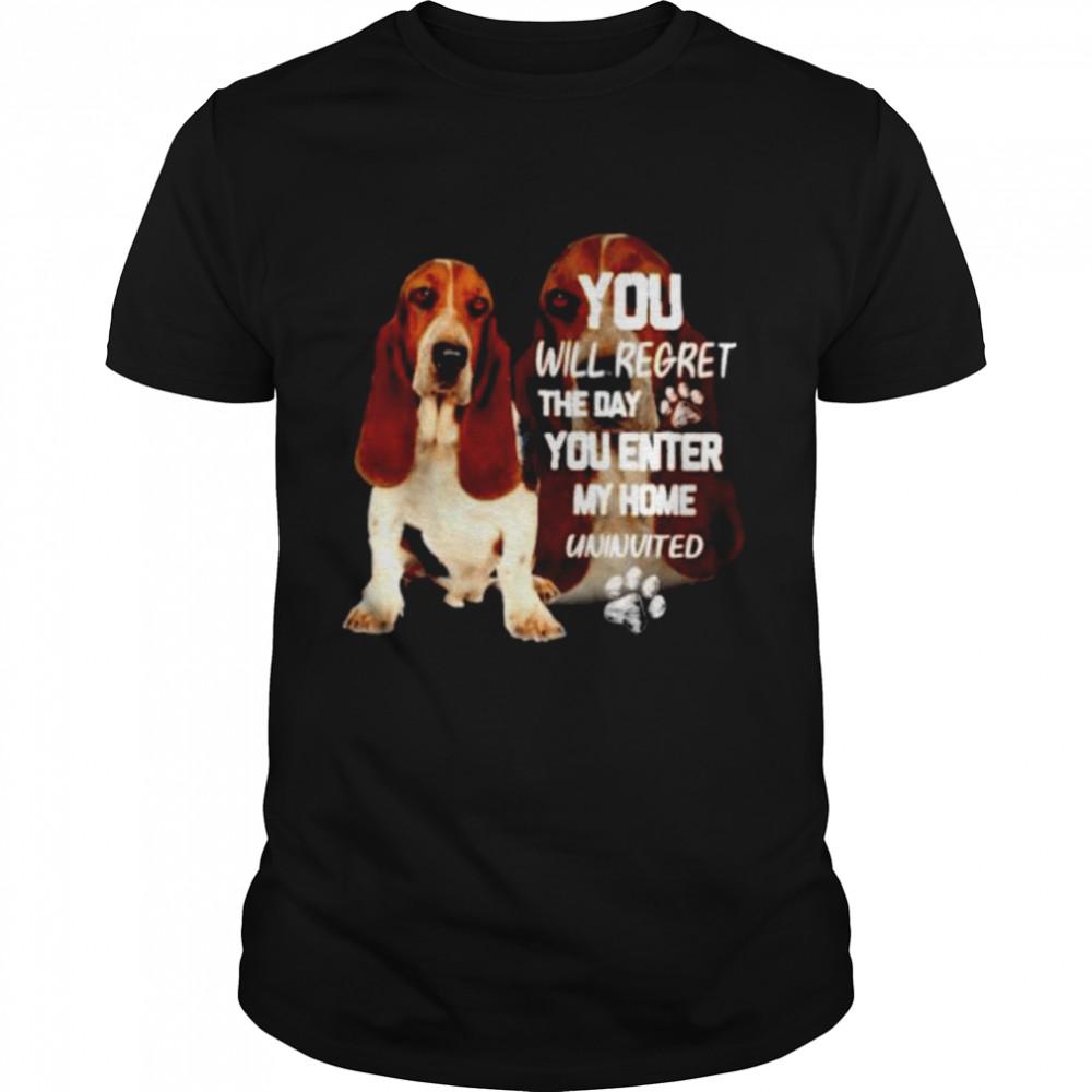 Basset You will regret the day you enter my home uninvited shirt