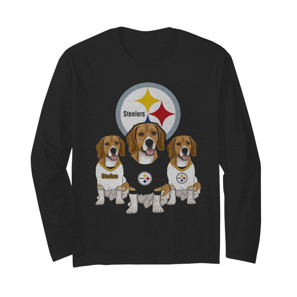 Beagle Pittsburgh Steelers Logo  Long Sleeved T-shirt 