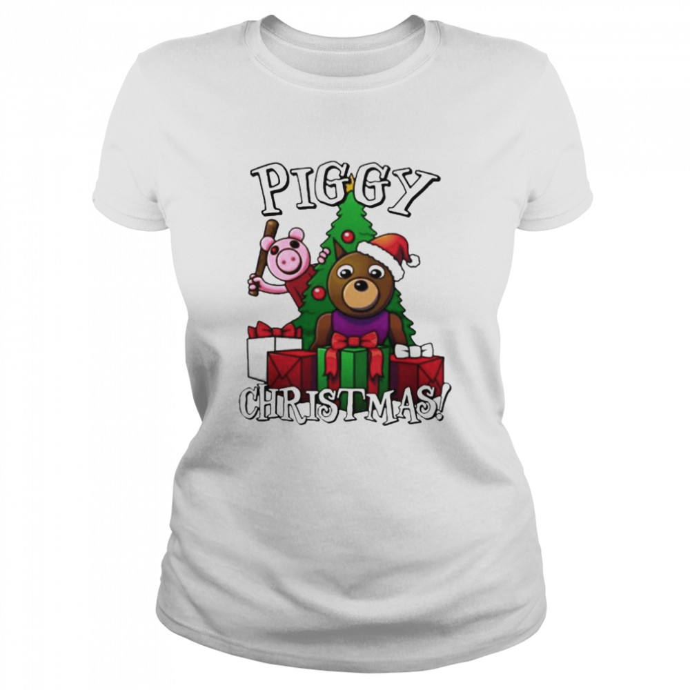 Bear and Pig piggy Christmas  Classic Women's T-shirt