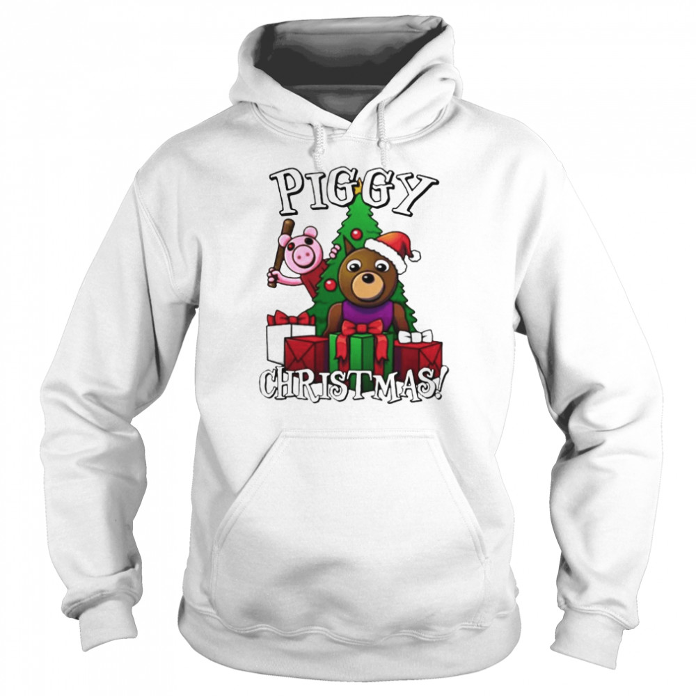 Bear and Pig piggy Christmas  Unisex Hoodie