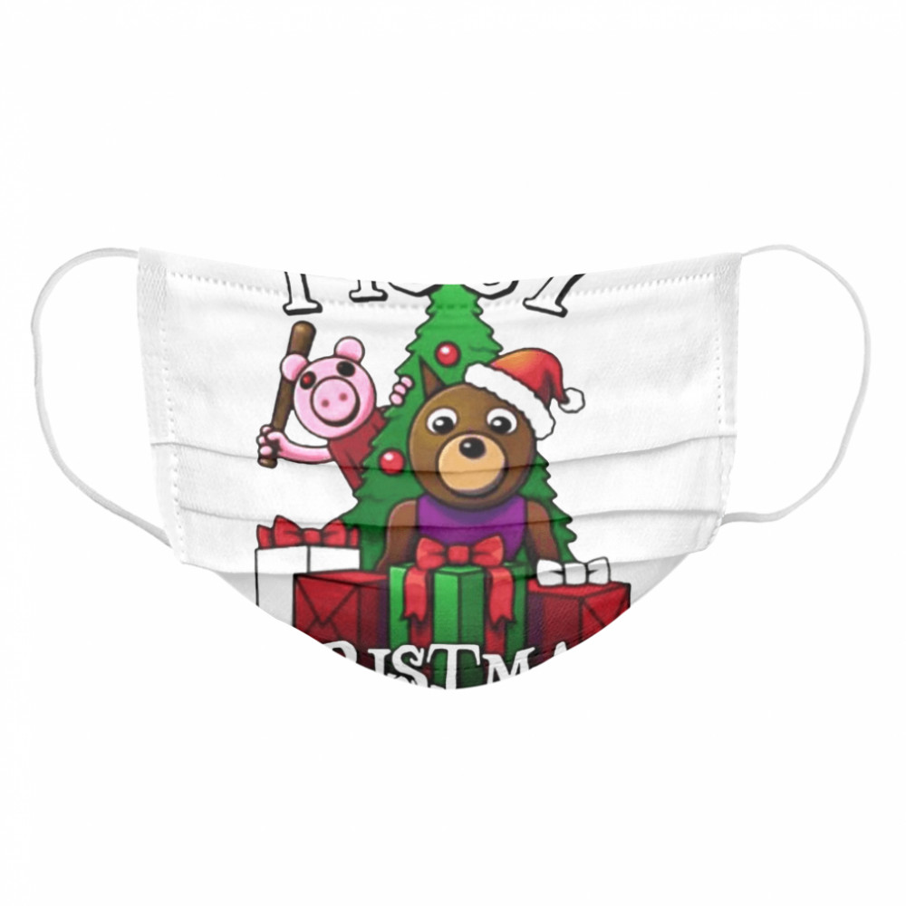 Bear and Pig piggy Christmas  Cloth Face Mask