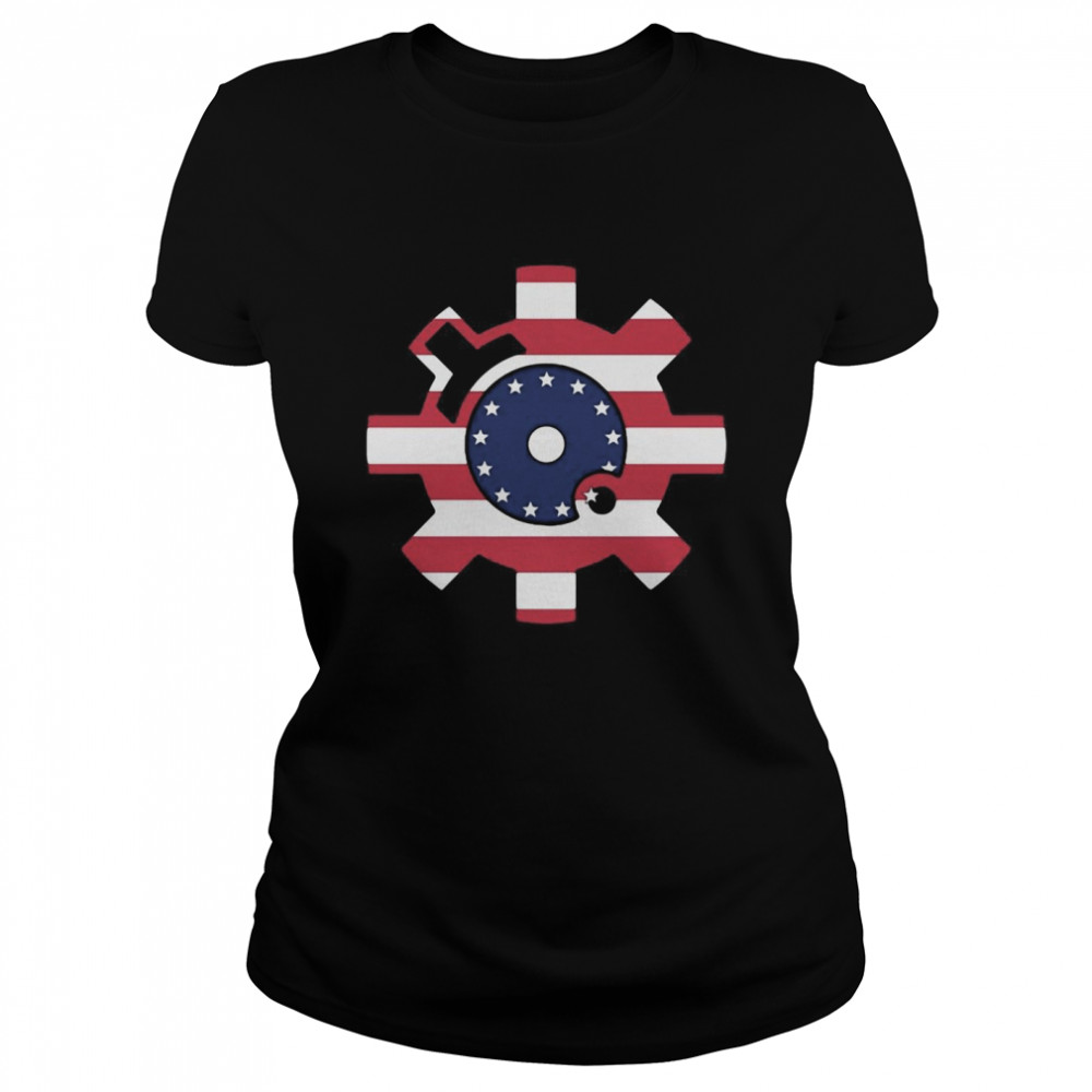 Betsy Ross Flag Bolt Face American Flag  Classic Women's T-shirt