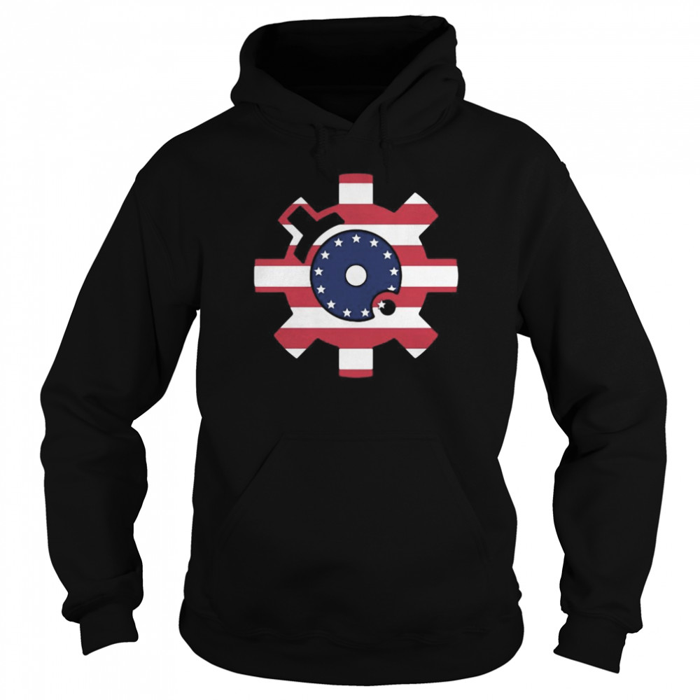 Betsy Ross Flag Bolt Face American Flag  Unisex Hoodie