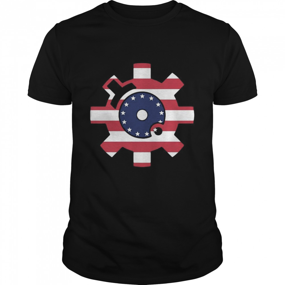 Betsy Ross Flag Bolt Face American Flag  Classic Men's T-shirt